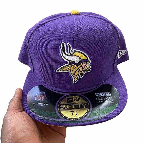 New Era Minnesota Vikings Fitted Hat 7 7/8 - Picture 1 of 4